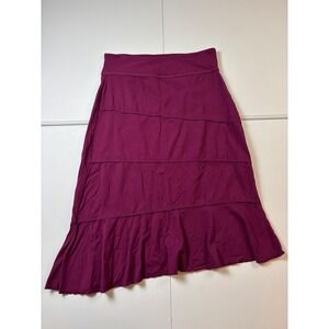 Athleta Crescendo Tiered Asymmetrical Midi Skirt Berry Purple Size Small